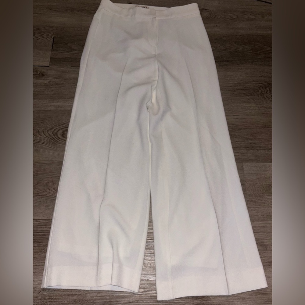 Nanette Lepore Cream Textured Wide-Leg Pants